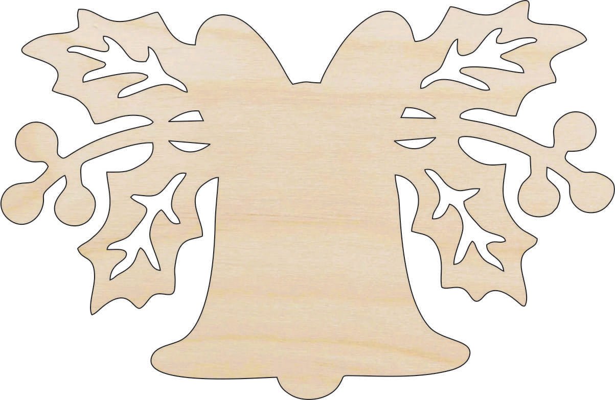 Bell Wood Craft Shape - Laser Cut Baltic Birch Unfinished DIY Wood Art Supplies XMS240 - The Wood Shape Store