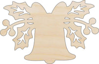 Bell Wood Craft Shape - Laser Cut Baltic Birch Unfinished DIY Wood Art Supplies XMS240 - The Wood Shape Store