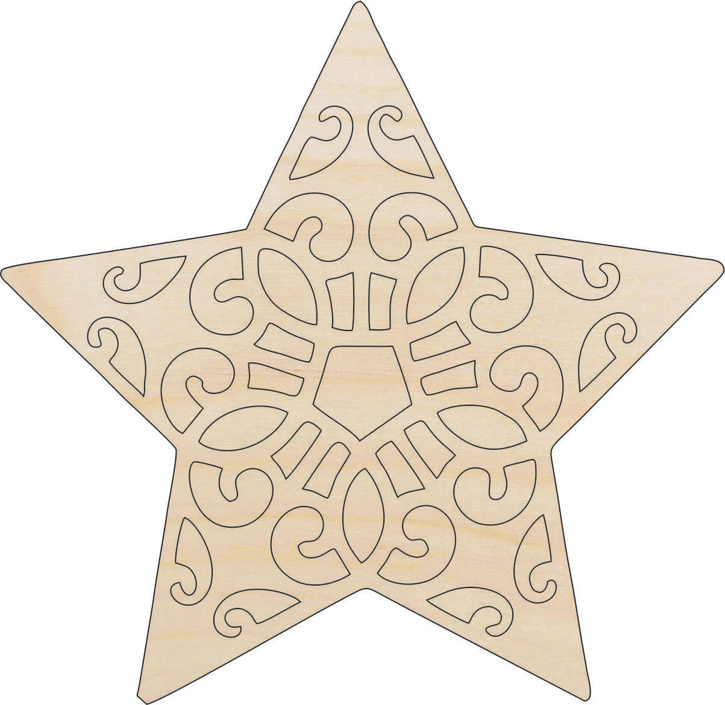 Star - Laser Cut Out Unfinished Wood Craft Shape XMS24