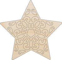 Star Wood Craft Shape - Laser Cut Baltic Birch Unfinished DIY Wood Art Supplies XMS24 - The Wood Shape Store