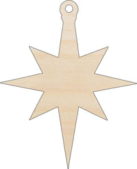 Star Ornament Wood Craft Shape - Laser Cut Baltic Birch Unfinished DIY Wood Art Supplies XMS253 - The Wood Shape Store