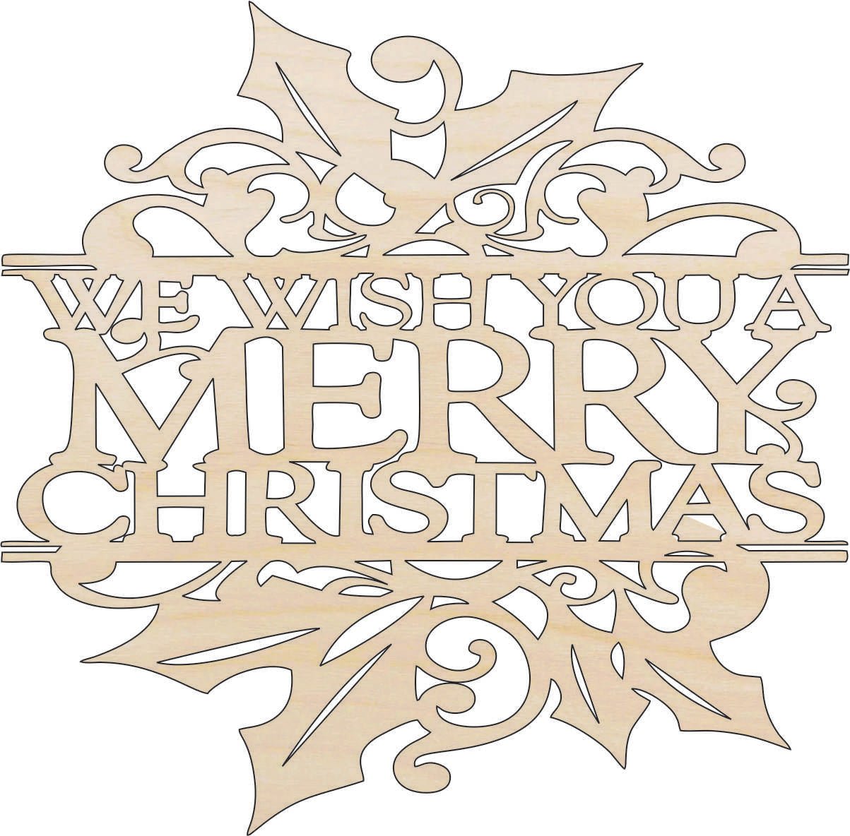 Christmas Wood Craft Shape - Laser Cut Baltic Birch Unfinished DIY Wood Art Supplies XMS257 - The Wood Shape Store