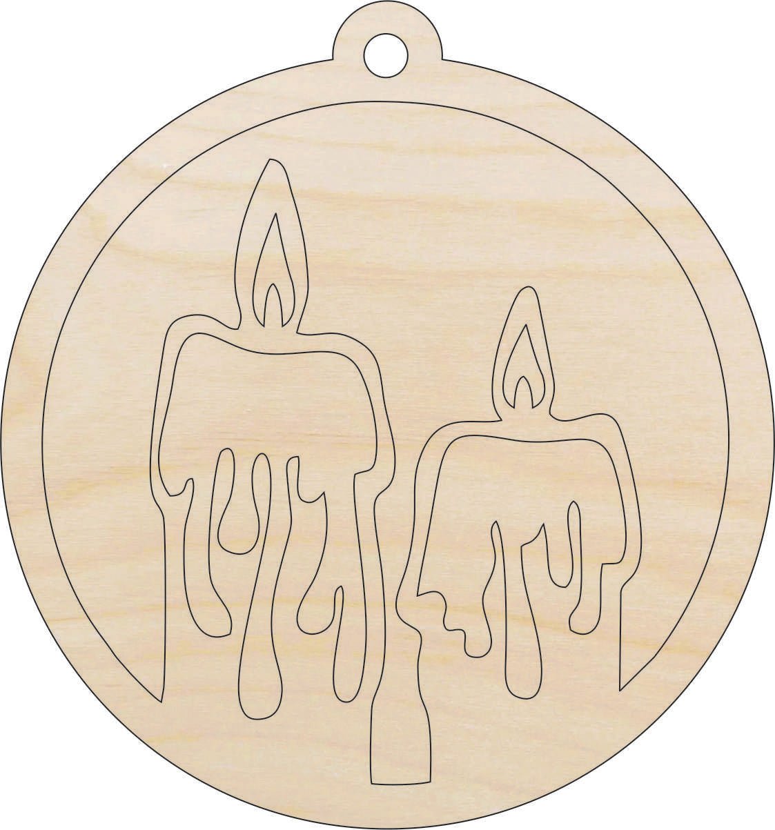 Candle Wood Craft Shape - Laser Cut Baltic Birch Unfinished DIY Wood Art Supplies XMS258 - The Wood Shape Store