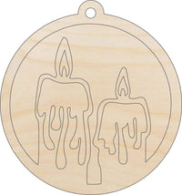 Candle Wood Craft Shape - Laser Cut Baltic Birch Unfinished DIY Wood Art Supplies XMS258 - The Wood Shape Store