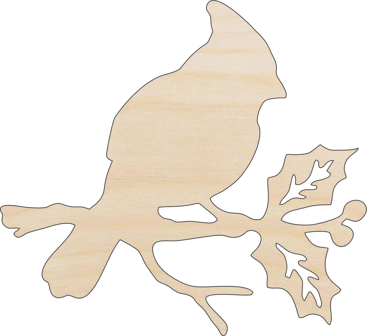 Bird Cardinal - Laser Cut Out Unfinished Wood Craft Shape XMS26 Bird Cardinal - Laser Cut Out Unfinished Wood Craft Shape XMS26