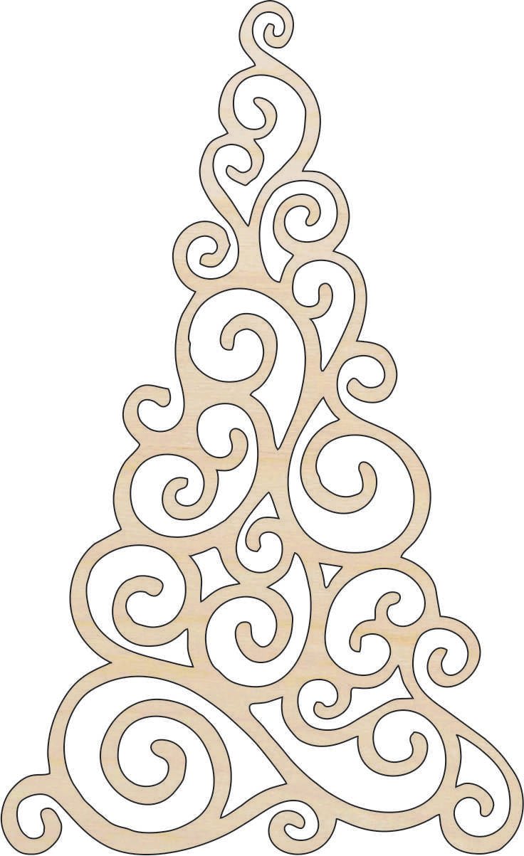 Christmas Tree Wood Craft Shape - Laser Cut Baltic Birch Unfinished DIY Wood Art Supplies XMS2 - The Wood Shape Store