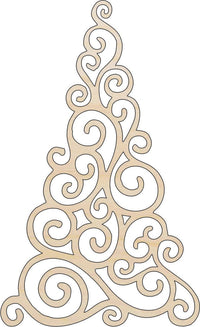 Christmas Tree Wood Craft Shape - Laser Cut Baltic Birch Unfinished DIY Wood Art Supplies XMS2 - The Wood Shape Store
