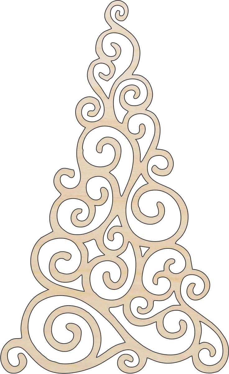 Tree - Laser Cut Out Unfinished Wood Craft Shape XMS2 Tree - Laser Cut Out Unfinished Wood Craft Shape XMS2