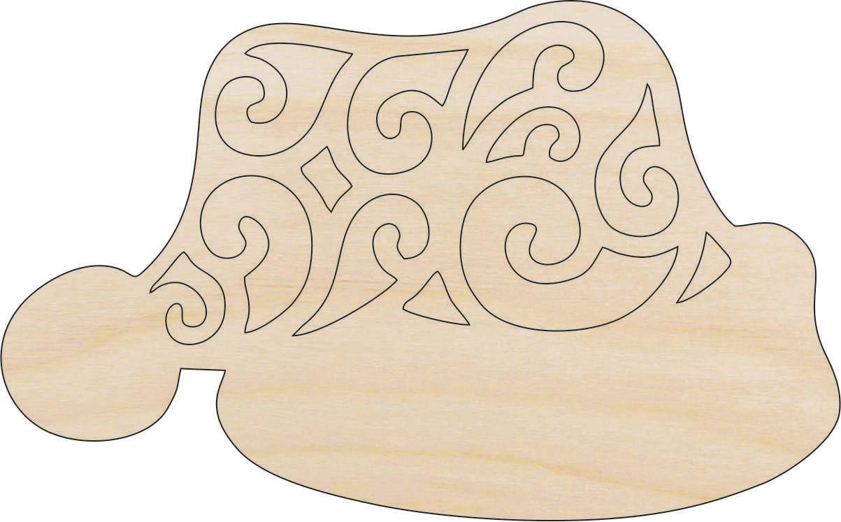 Santa Hat Wood Craft Shape - Laser Cut Baltic Birch Unfinished DIY Wood Art Supplies XMS35 - The Wood Shape Store