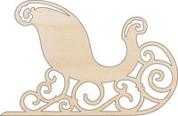Sleigh Wood Craft Shape - Laser Cut Baltic Birch Unfinished DIY Wood Art Supplies XMS3 - The Wood Shape Store