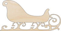 Sleigh Wood Craft Shape - Laser Cut Baltic Birch Unfinished DIY Wood Art Supplies XMS41 - The Wood Shape Store