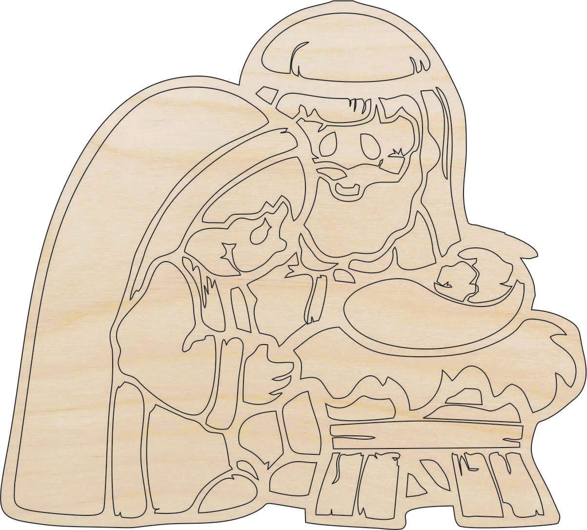 Nativity Wood Craft Shape - Laser Cut Baltic Birch Unfinished DIY Wood Art Supplies XMS42 - The Wood Shape Store