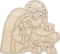 Nativity Wood Craft Shape - Laser Cut Baltic Birch Unfinished DIY Wood Art Supplies XMS42 - The Wood Shape Store