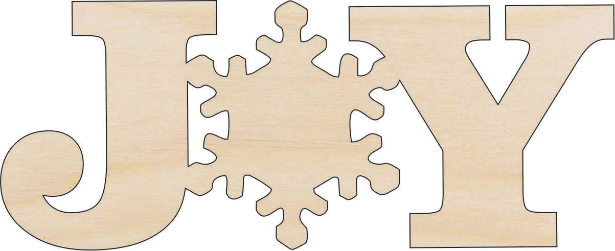 Joy Wood Craft Shape - Laser Cut Baltic Birch Unfinished DIY Wood Art Supplies XMS47 - The Wood Shape Store
