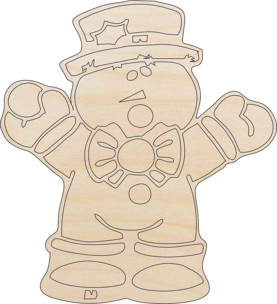 Snowman - Laser Cut Out Unfinished Wood Craft Shape XMS4