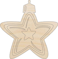 Star Ornament Wood Craft Shape – Laser Cut Baltic Birch Unfinished DIY Wood Art Supplies XMS54 - The Wood Shape Store