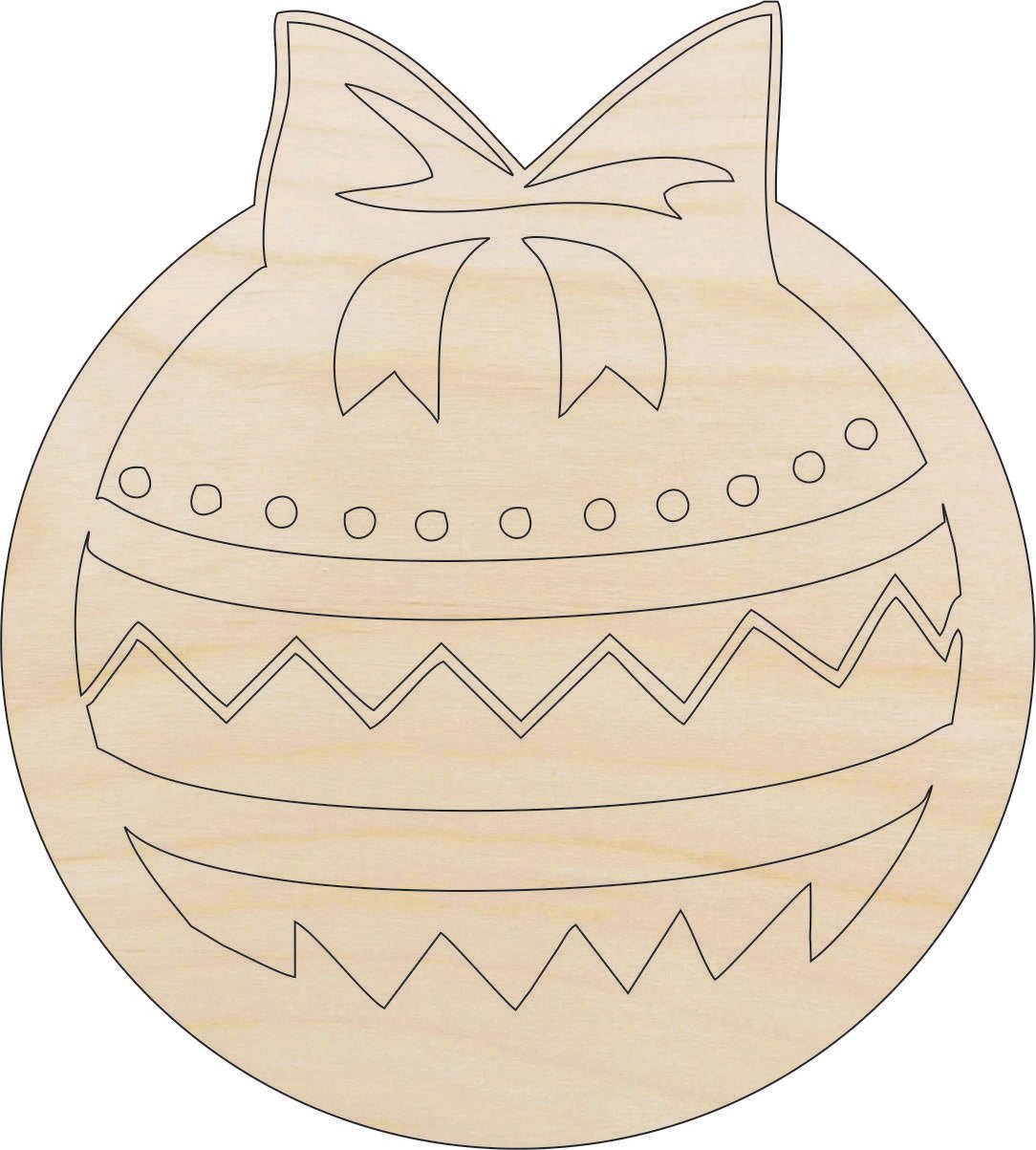 Ornament Wood Craft Shape - Laser Cut Baltic Birch Unfinished DIY Wood Art Supplies XMS56 - The Wood Shape Store