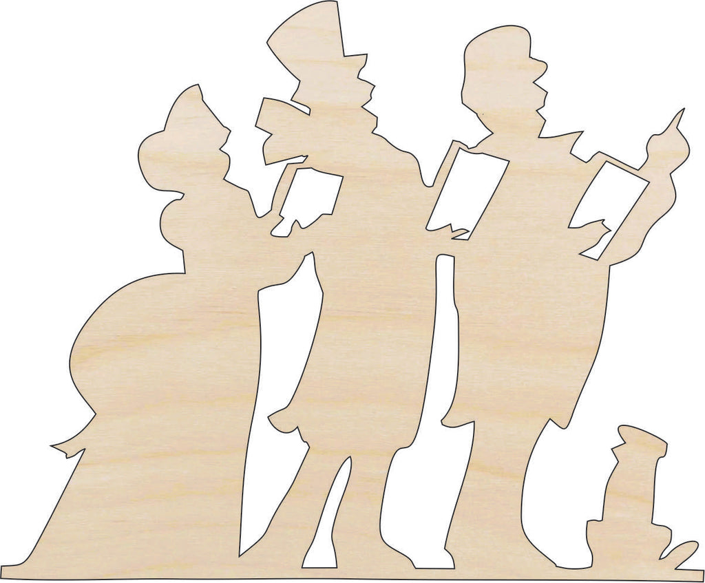 People Carolers - Laser Cut Out Unfinished Wood Craft Shape XMS62
