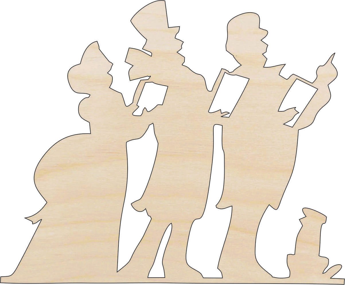 Carolers Wood Craft Shape - Laser Cut Baltic Birch Unfinished DIY Wood Art Supplies XMS62 - The Wood Shape Store