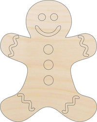 Gingerbread Wood Craft Shape - Laser Cut Baltic Birch Unfinished DIY Wood Art Supplies XMS63 - The Wood Shape Store