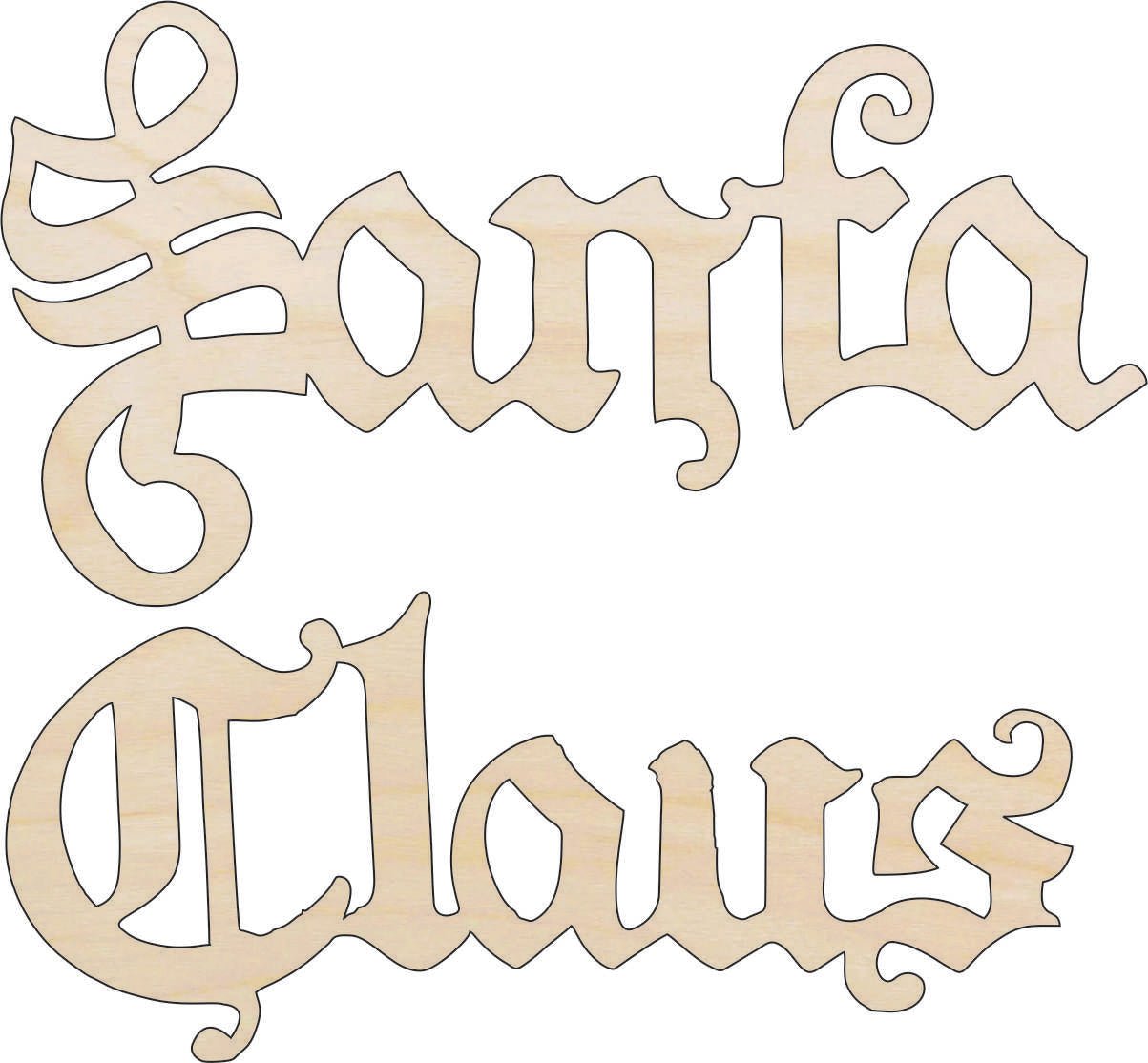 Santa Claus Wood Craft Shape - Laser Cut Baltic Birch Unfinished DIY Wood Art Supplies XMS66 - The Wood Shape Store