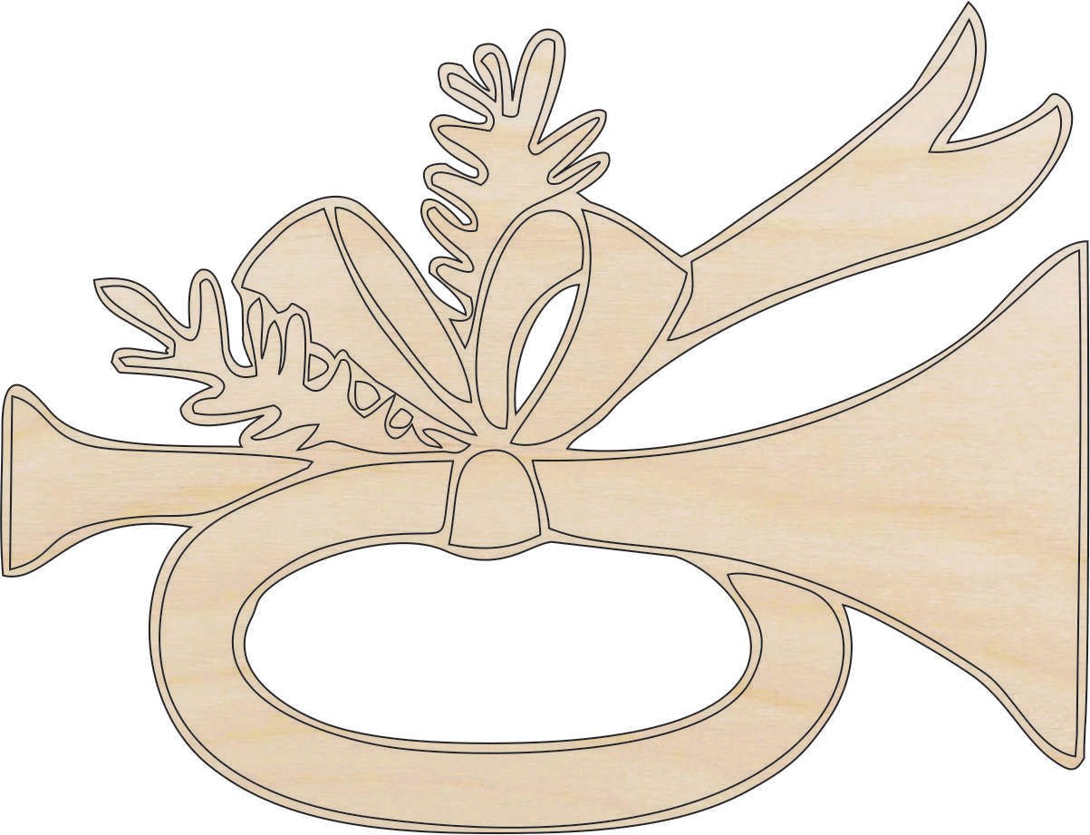 Trumpet Wood Craft Shape - Laser Cut Baltic Birch Unfinished DIY Wood Art Supplies XMS67 - The Wood Shape Store