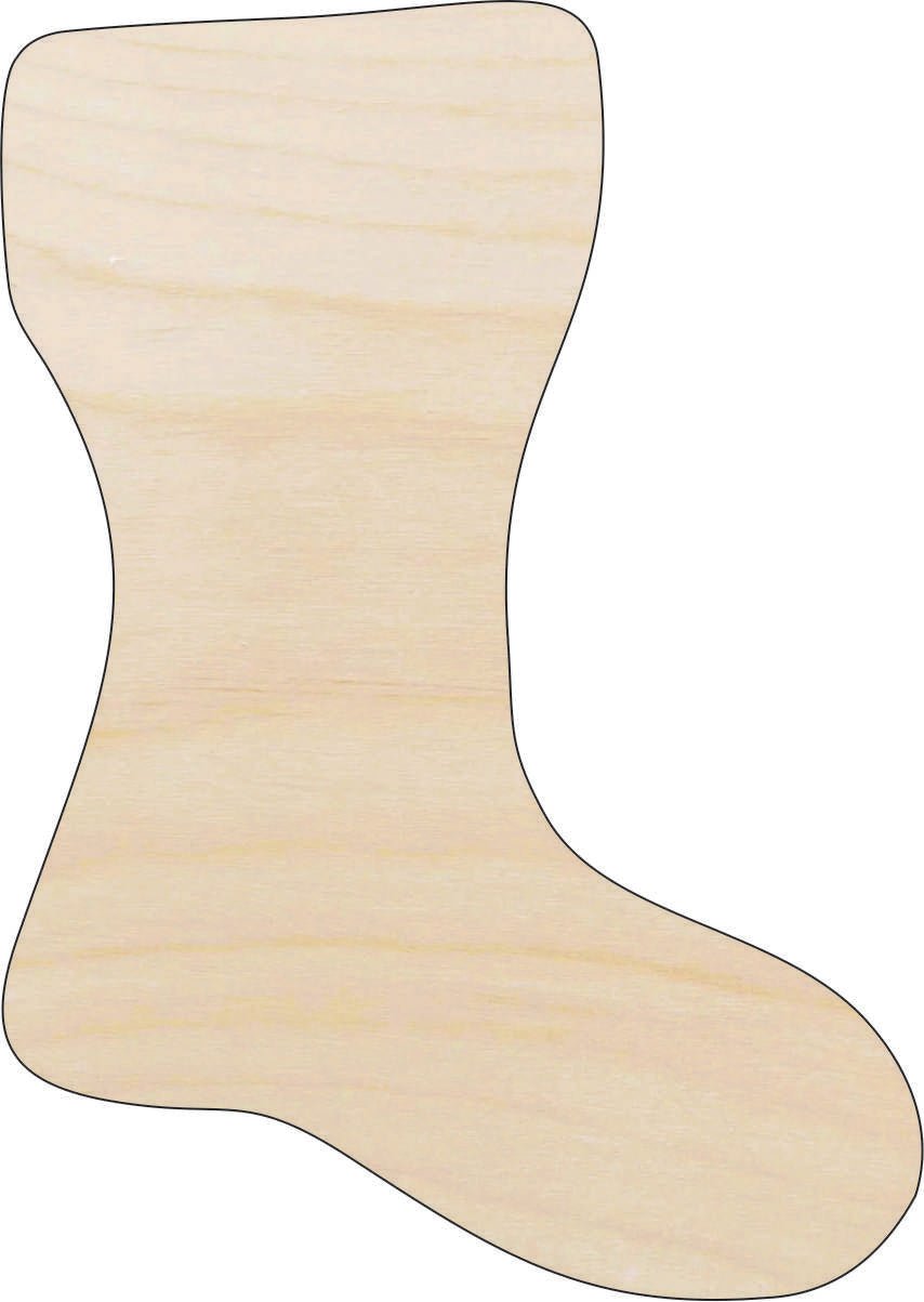 Stocking Wood Craft Shape - Laser Cut Baltic Birch Unfinished DIY Wood Art Supplies XMS69 - The Wood Shape Store