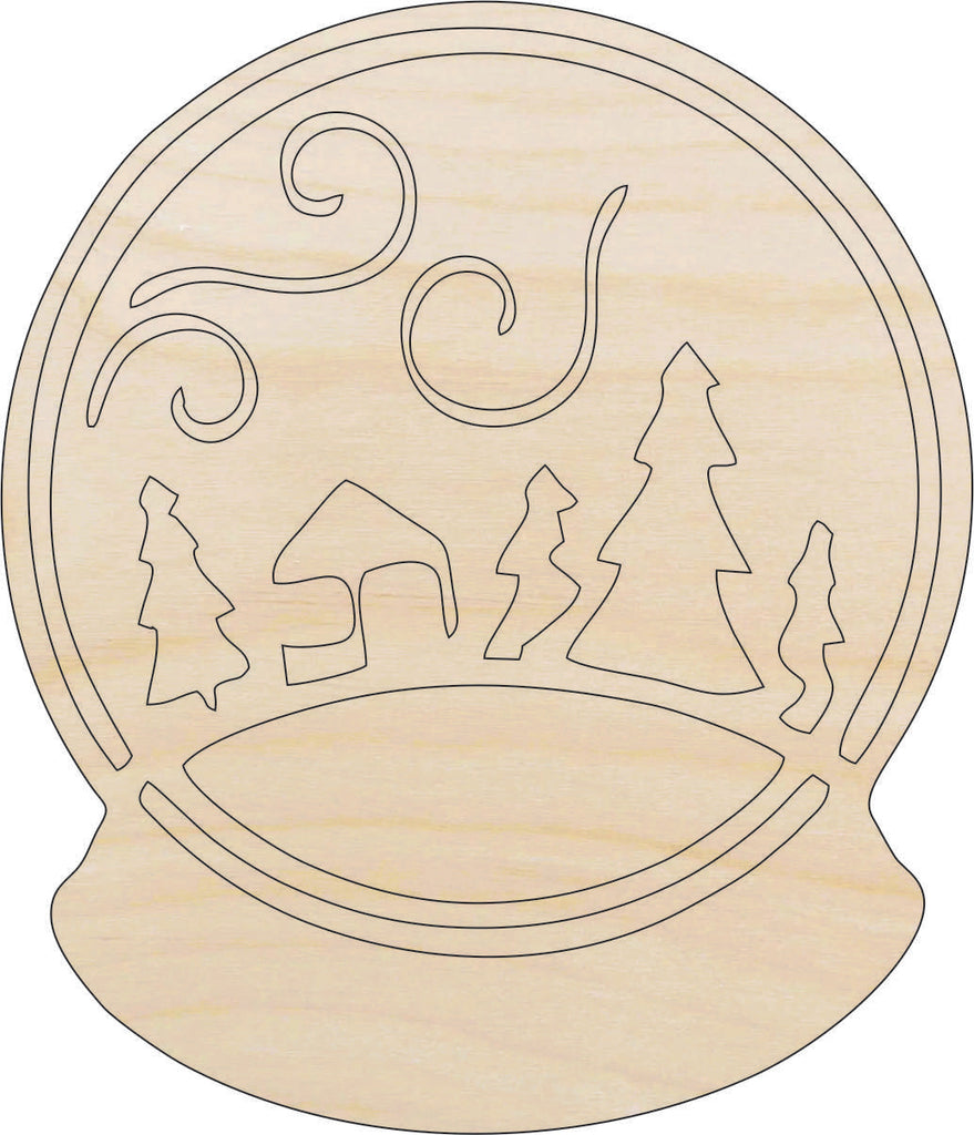 Snow Globe - Laser Cut Out Unfinished Wood Craft Shape XMS70