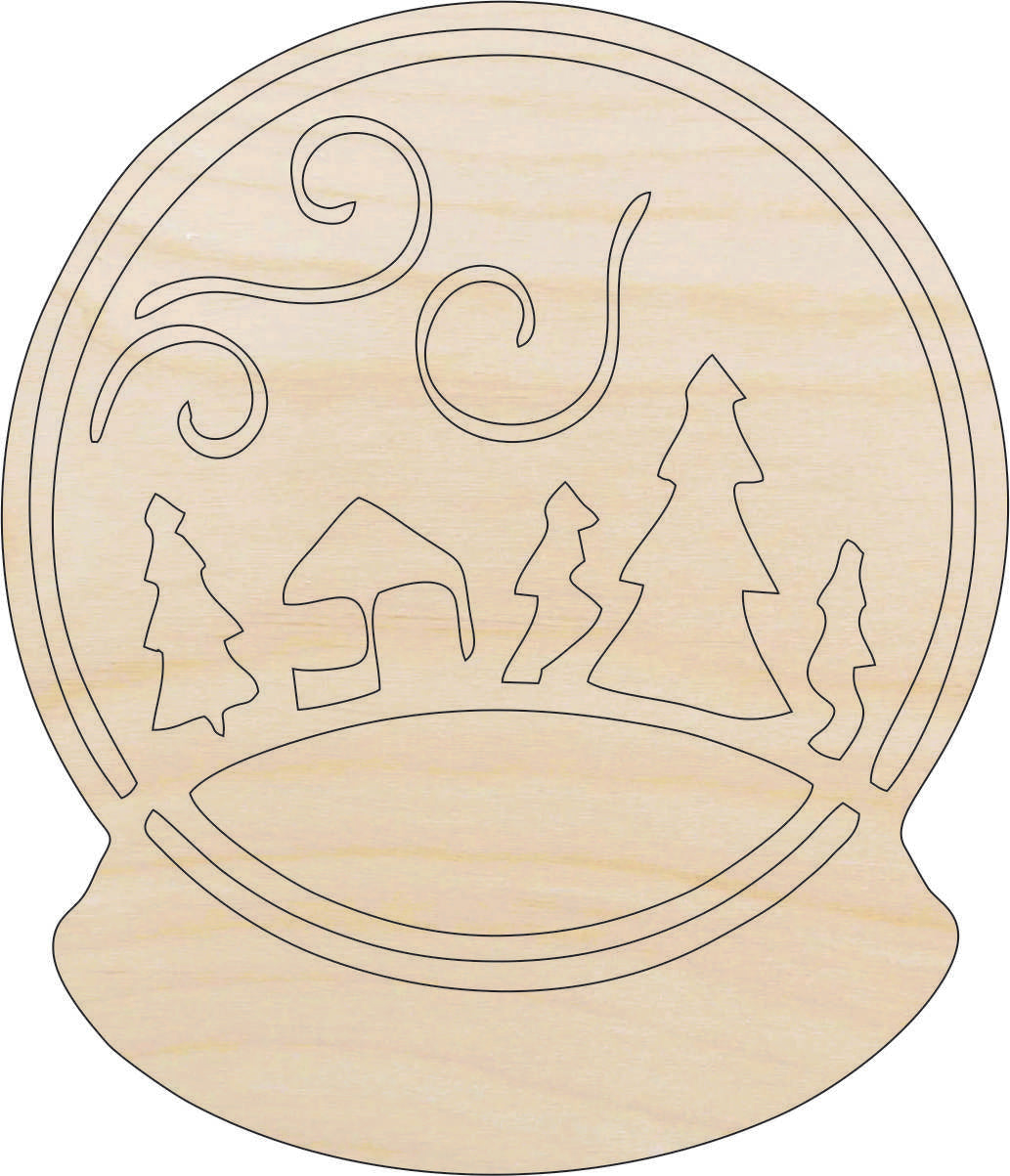 Snow Globe - Laser Cut Out Unfinished Wood Craft Shape XMS70 Snow Globe - Laser Cut Out Unfinished Wood Craft Shape XMS70