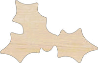 Holly Wood Craft Shape - Laser Cut Baltic Birch Unfinished DIY Wood Art Supplies XMS74 - The Wood Shape Store