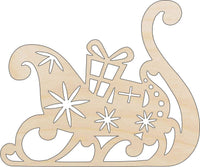Sleigh Wood Craft Shape - Laser Cut Baltic Birch Unfinished DIY Wood Art Supplies XMS77 - The Wood Shape Store