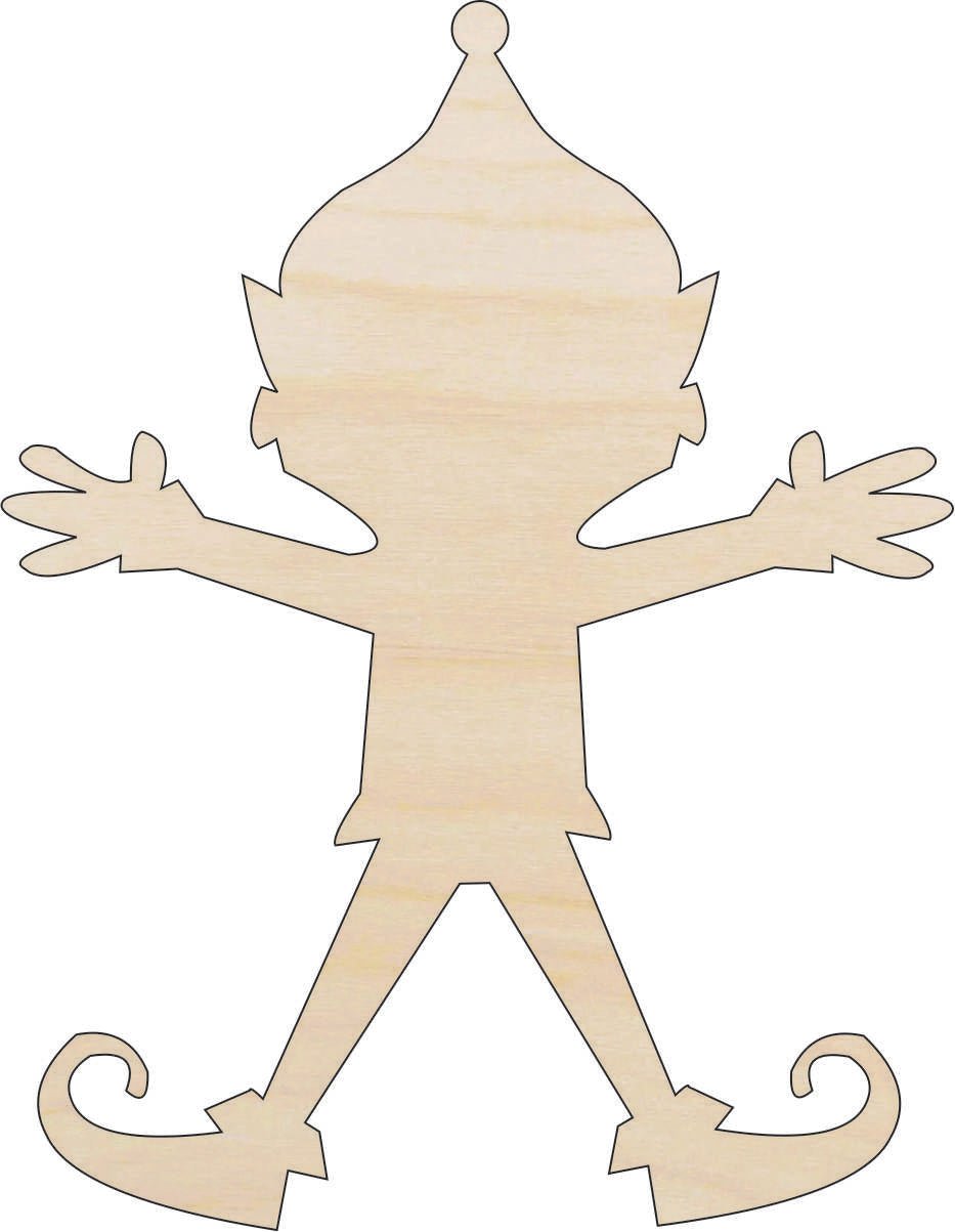 Gnome Elf Wood Craft Shape - Laser Cut Baltic Birch Unfinished DIY Wood Art Supplies XMS78 - The Wood Shape Store