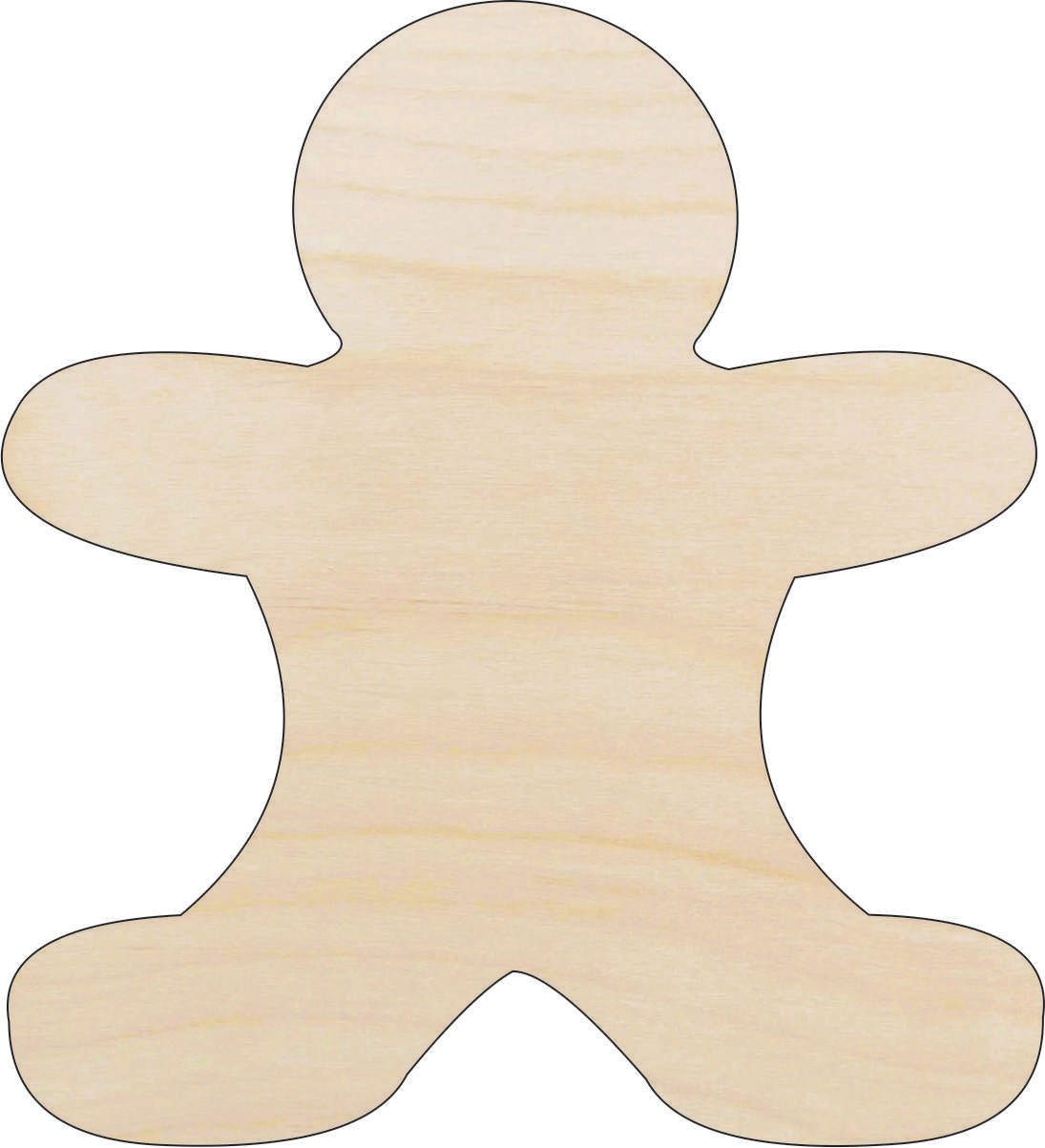 Gingerbread Wood Craft Shape - Laser Cut Baltic Birch Unfinished DIY Wood Art Supplies XMS79 - The Wood Shape Store