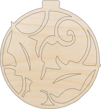 Holly Ornament Wood Craft Shape - Laser Cut Baltic Birch Unfinished DIY Wood Art Supplies XMS88 - The Wood Shape Store