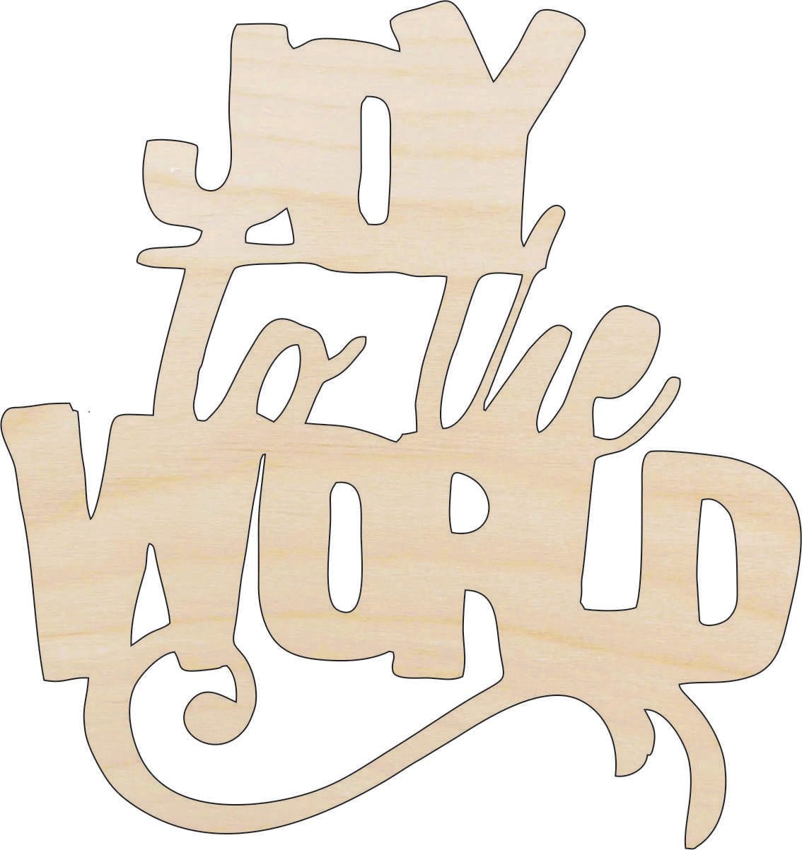 Joy to the World Wood Craft Shape – Laser Cut Baltic Birch Unfinished DIY Art Supplies XMS8 - The Wood Shape Store