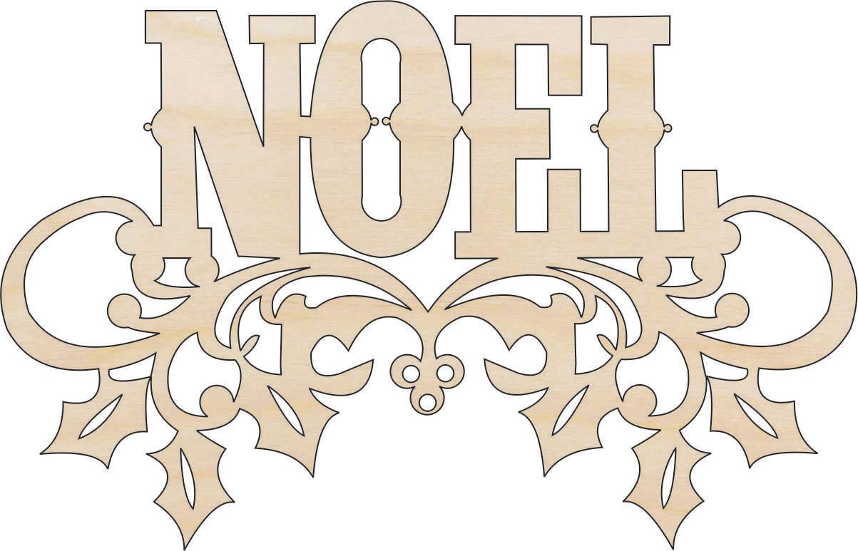Noel Wood Craft Shape - Laser Cut Baltic Birch Unfinished DIY Wood Art Supplies XMS94 - The Wood Shape Store