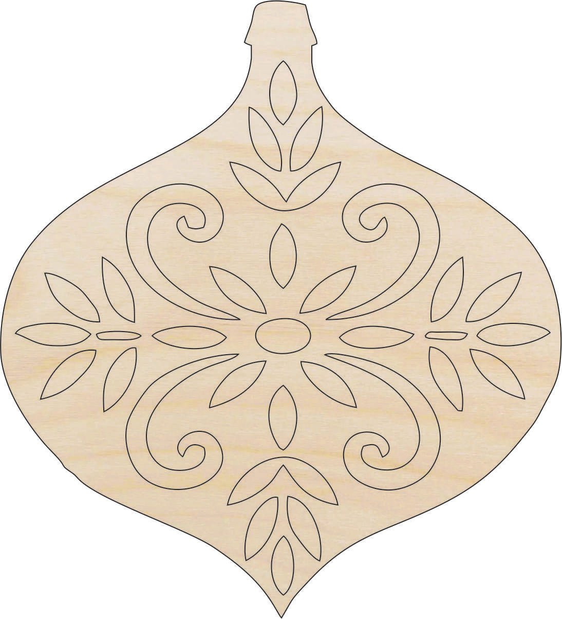 Ornament Wood Craft Shape - Laser Cut Baltic Birch Unfinished DIY Wood Art Supplies XMS95 - The Wood Shape Store