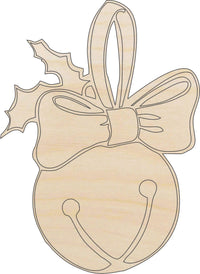 Bell Wood Craft Shape - Laser Cut Baltic Birch Unfinished DIY Wood Art Supplies XMS96 - The Wood Shape Store
