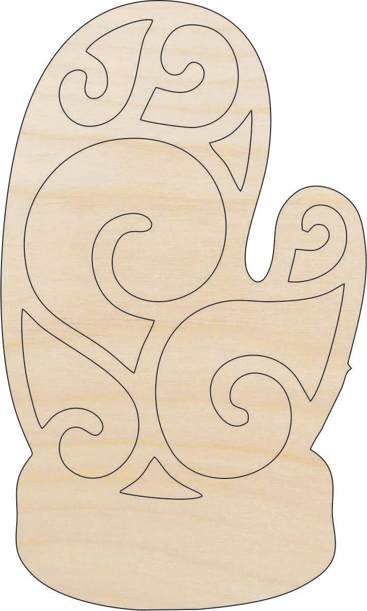 Mitten Wood Craft Shape - Laser Cut Baltic Birch Unfinished DIY Wood Art Supplies XMS9 - The Wood Shape Store