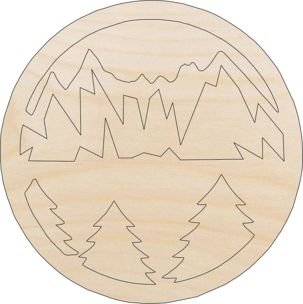 Scene Mountain - Laser Cut Out Unfinished Wood Craft Shape XTR100