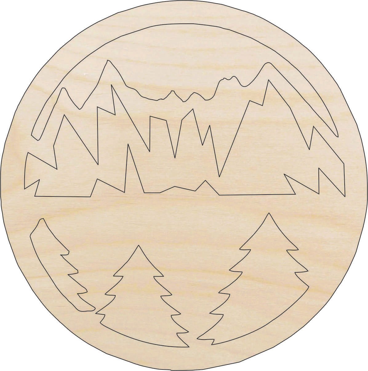 Mountain Wood Craft Shape - Laser Cut Baltic Birch Unfinished DIY Wood Art Supplies XTR100 - The Wood Shape Store