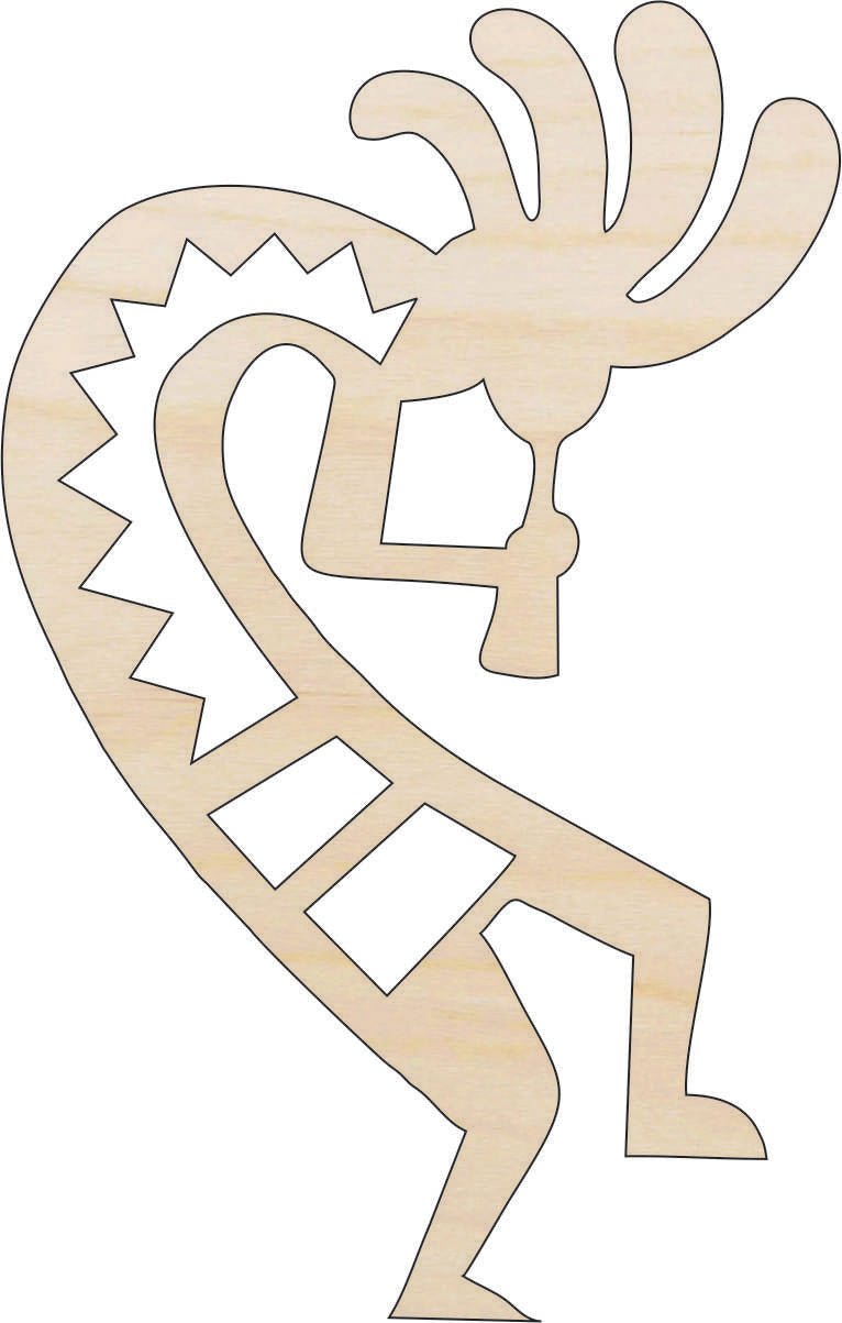 Kokopelli Wood Craft Shape - Laser Cut Baltic Birch Unfinished DIY Wood Art Supplies XTR101 - The Wood Shape Store