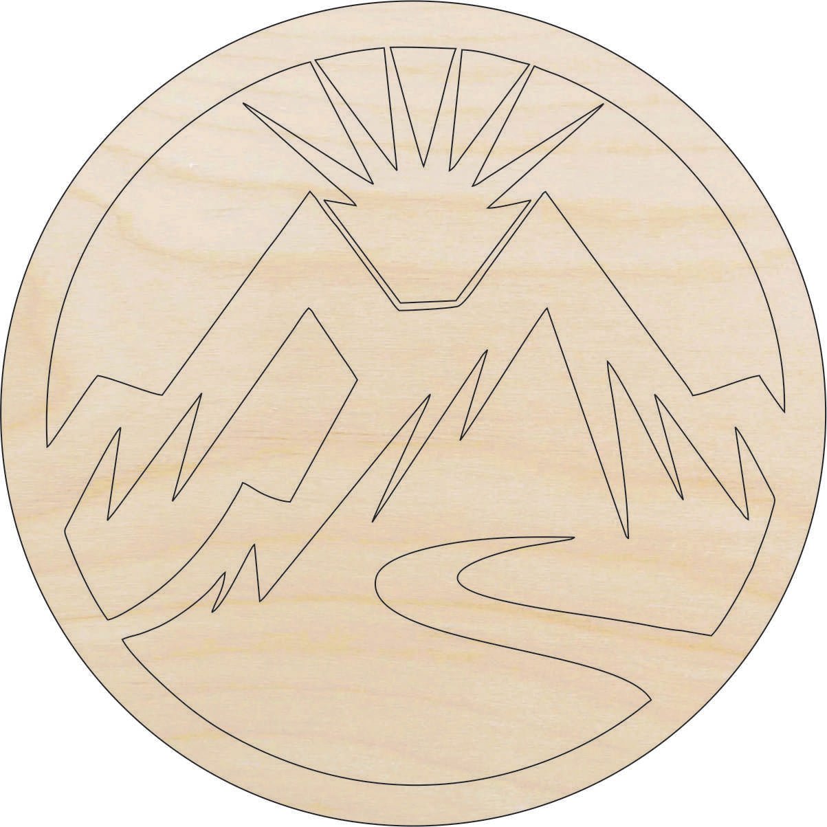 Mountain Wood Craft Shape - Laser Cut Baltic Birch Unfinished DIY Wood Art Supplies XTR102 - The Wood Shape Store