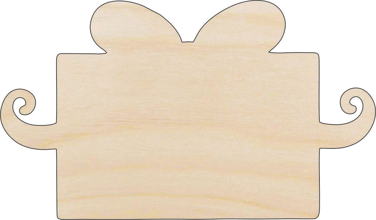 Present Wood Craft Shape - Laser Cut Baltic Birch Unfinished DIY Wood Art Supplies XTR107 - The Wood Shape Store