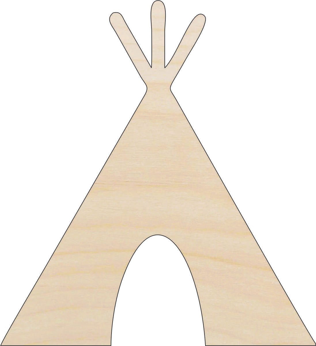 Tee Pee Wood Craft Shape - Laser Cut Baltic Birch Unfinished DIY Wood Art Supplies XTR10 - The Wood Shape Store