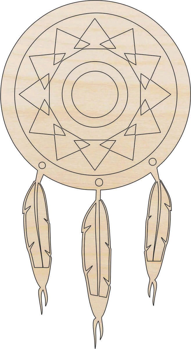 Dreamcatcher Wood Craft Shape - Laser Cut Baltic Birch Unfinished DIY Wood Art Supplies XTR12 - The Wood Shape Store