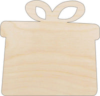 Present Wood Craft Shape - Laser Cut Baltic Birch Unfinished DIY Wood Art Supplies XTR13 - The Wood Shape Store