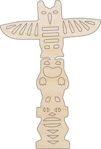 Totem Pole Wood Craft Shape - Laser Cut Baltic Birch Unfinished DIY Wood Art Supplies XTR14 - The Wood Shape Store