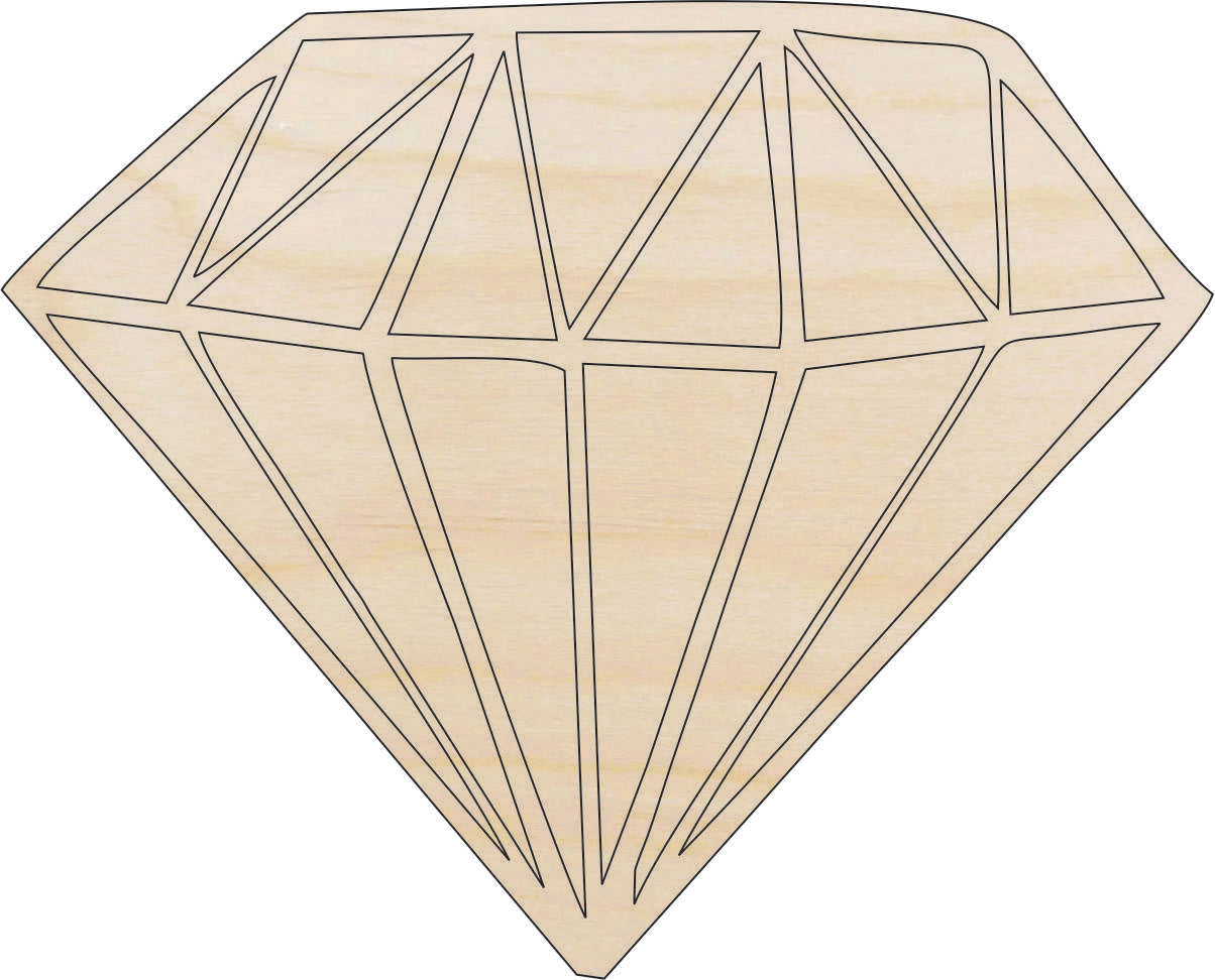 Diamond - Laser Cut Out Unfinished Wood Craft Shape XTR17 Diamond - Laser Cut Out Unfinished Wood Craft Shape XTR17