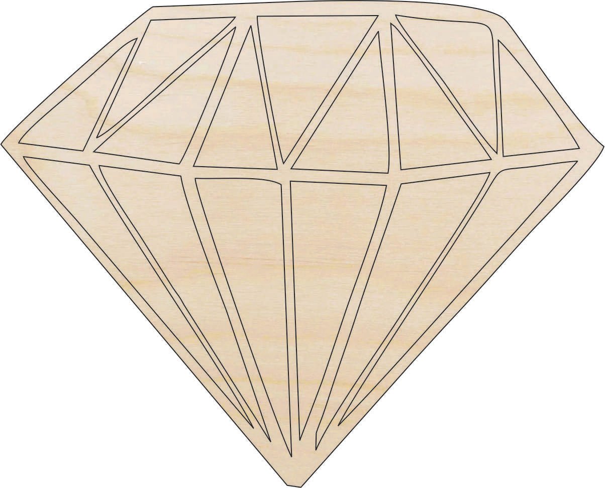 Diamond Wood Craft Shape - Laser Cut Baltic Birch Unfinished DIY Wood Art Supplies XTR17 - The Wood Shape Store